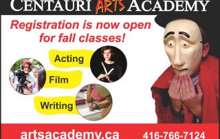 Ad for fall classes at the Arts Academy