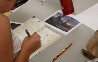 teen girl writing